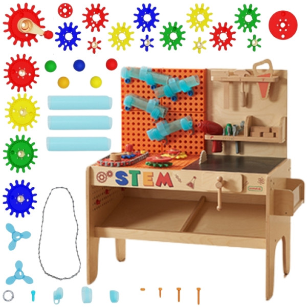 MASTERKIDZ XXL Montessori STEM medinės dirbtuvės su įrankiais + priedais MASTERKIDZ XXL Montessori STEM medinės dirbtuvės su įrankiais + priedais