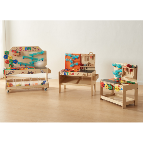 Мастерская MASTERKIDZ Wooden Workshop XXL Montessori STEM с инструментами и аксессуарами