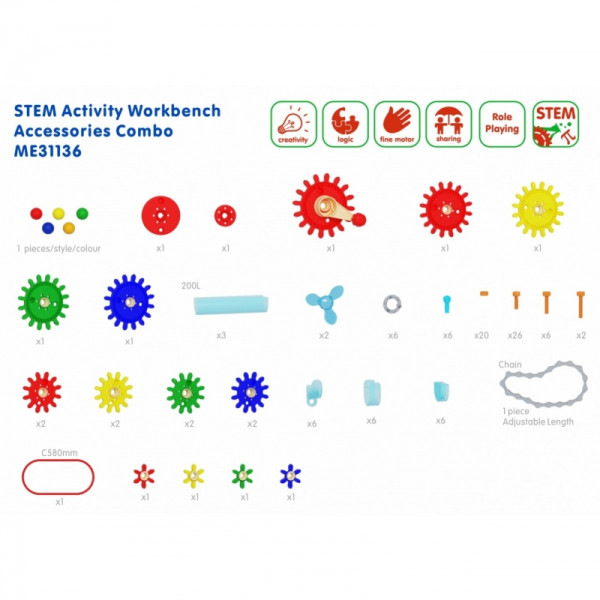 MASTERKIDZ XXL Montessori STEM medinės dirbtuvės su įrankiais + priedais MASTERKIDZ XXL Montessori STEM medinės dirbtuvės su įrankiais + priedais