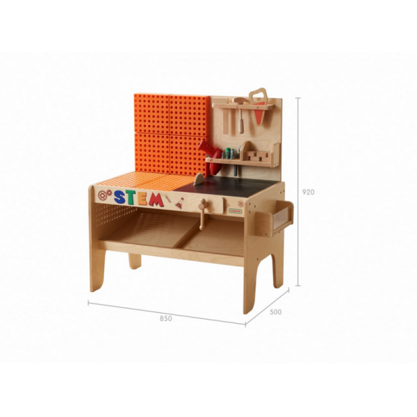 Мастерская MASTERKIDZ Wooden Workshop XXL Montessori STEM с инструментами и аксессуарами