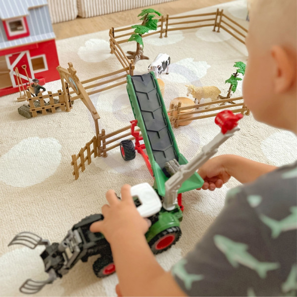 WOOPIE žemės ūkio technikos rinkinys traktorius traktorius sodyba mini ūkio gyvenvietė ūkininkai mastelis: 1:24 WOOPIE žemės ūkio technikos rinkinys traktorius traktorius sodyba mini ūkio gyvenvietė ūkininkai mastelis: 1:24
