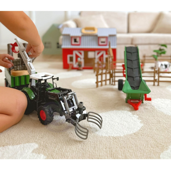 WOOPIE žemės ūkio technikos rinkinys traktorius traktorius sodyba mini ūkio gyvenvietė ūkininkai mastelis: 1:24 WOOPIE žemės ūkio technikos rinkinys traktorius traktorius sodyba mini ūkio gyvenvietė ūkininkai mastelis: 1:24