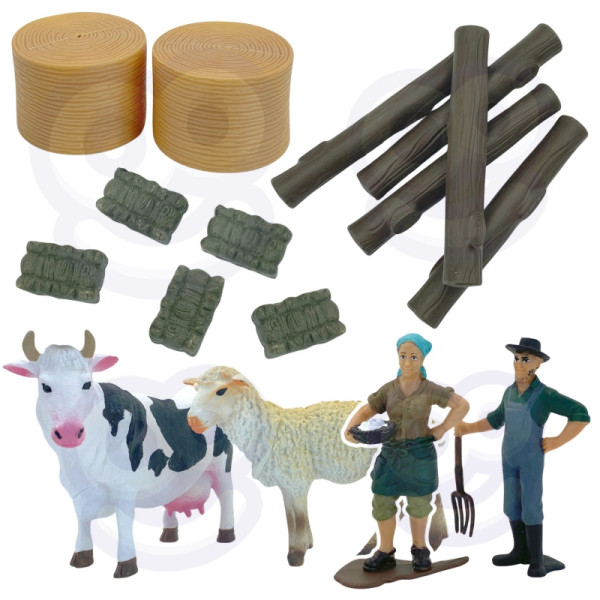 WOOPIE žemės ūkio technikos rinkinys traktorius traktorius sodyba mini ūkio gyvenvietė ūkininkai mastelis: 1:24 WOOPIE žemės ūkio technikos rinkinys traktorius traktorius sodyba mini ūkio gyvenvietė ūkininkai mastelis: 1:24