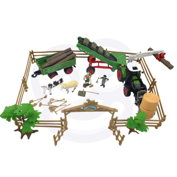 WOOPIE žemės ūkio technikos rinkinys traktorius traktorius sodyba mini ūkio gyvenvietė ūkininkai mastelis: 1:24 WOOPIE žemės ūkio technikos rinkinys traktorius traktorius sodyba mini ūkio gyvenvietė ūkininkai mastelis: 1:24