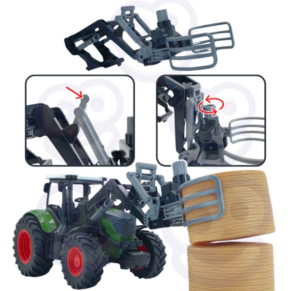 WOOPIE žemės ūkio technikos rinkinys traktorius traktorius sodyba mini ūkio gyvenvietė ūkininkai mastelis: 1:24 WOOPIE žemės ūkio technikos rinkinys traktorius traktorius sodyba mini ūkio gyvenvietė ūkininkai mastelis: 1:24