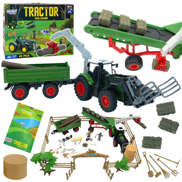 WOOPIE žemės ūkio technikos rinkinys traktorius traktorius sodyba mini ūkio gyvenvietė ūkininkai mastelis: 1:24 WOOPIE žemės ūkio technikos rinkinys traktorius traktorius sodyba mini ūkio gyvenvietė ūkininkai mastelis: 1:24