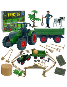 WOOPIE Zestaw Mini Farma Traktor Zwierzęta Osada Farma Rolnik Narzędzia