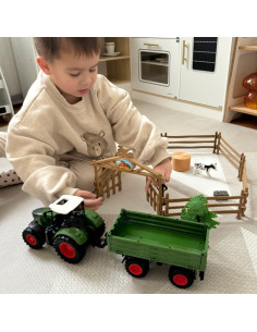 WOOPIE Zestaw Mini Farma Traktor Zwierzęta Osada Farma Rolnik Narzędzia 2