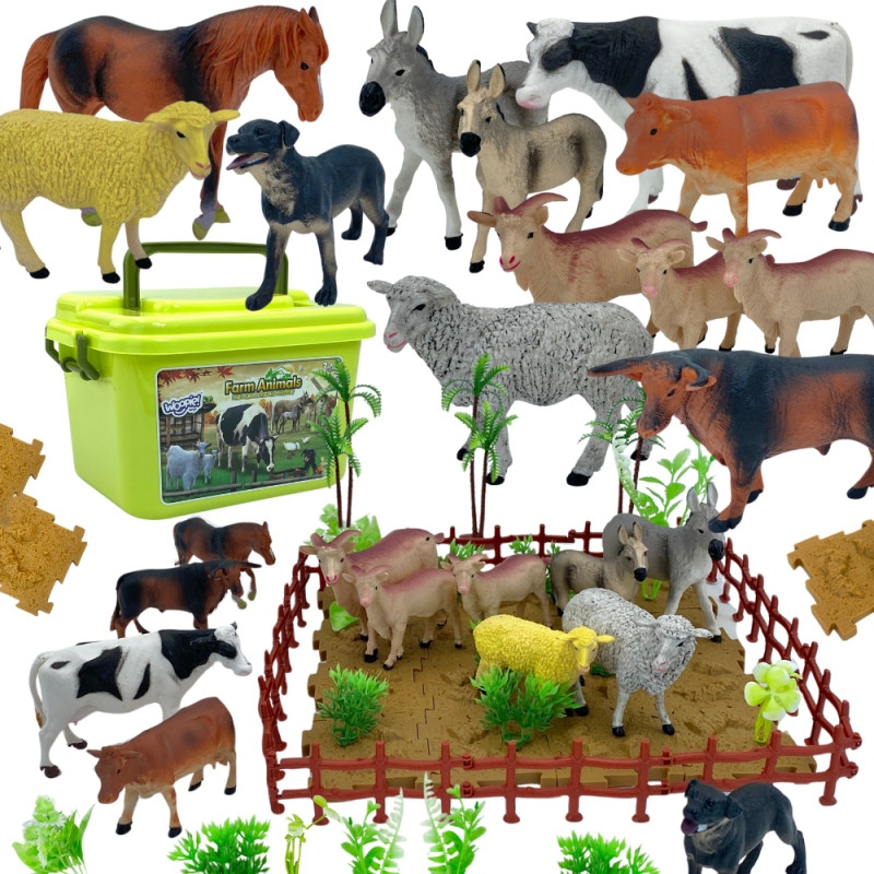 WOOPIE Farm figūrėlių rinkinys + bagažinė 57 vnt.