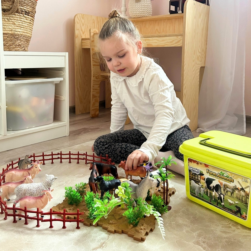 WOOPIE Farm figūrėlių rinkinys + bagažinė 57 vnt.