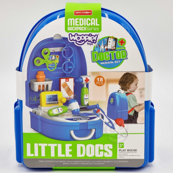 WOOPIE Little Doctor rinkinys kuprinėje 18 vnt. WOOPIE Little Doctor rinkinys kuprinėje 18 vnt.