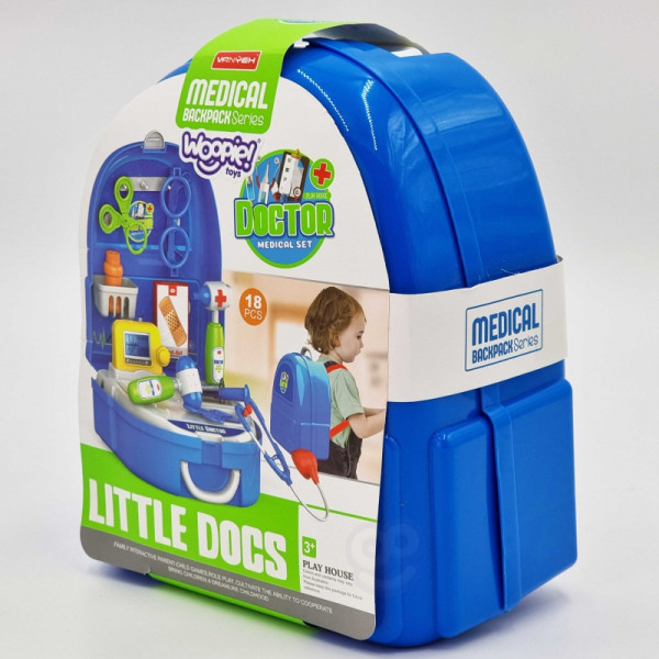 WOOPIE Little Doctor rinkinys kuprinėje 18 vnt. WOOPIE Little Doctor rinkinys kuprinėje 18 vnt.