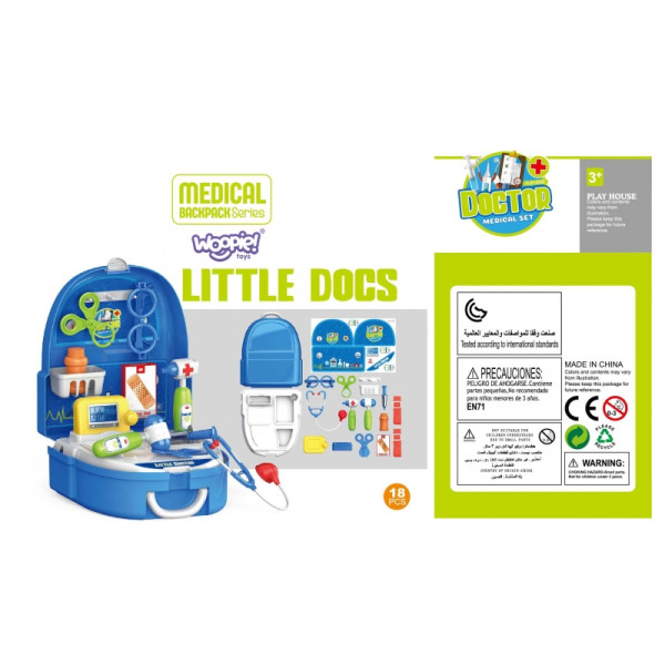 WOOPIE Little Doctor rinkinys kuprinėje 18 vnt. WOOPIE Little Doctor rinkinys kuprinėje 18 vnt.