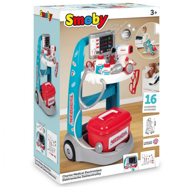 SMOBY elektroninis medicininis vežimėlis 16 priedai SMOBY elektroninis medicininis vežimėlis 16 priedai