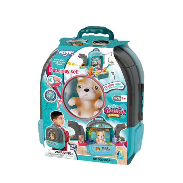 WOOPIE Little Vet Set 3in1 namas kuprinėje šunyje WOOPIE Little Vet Set 3in1 namas kuprinėje šunyje