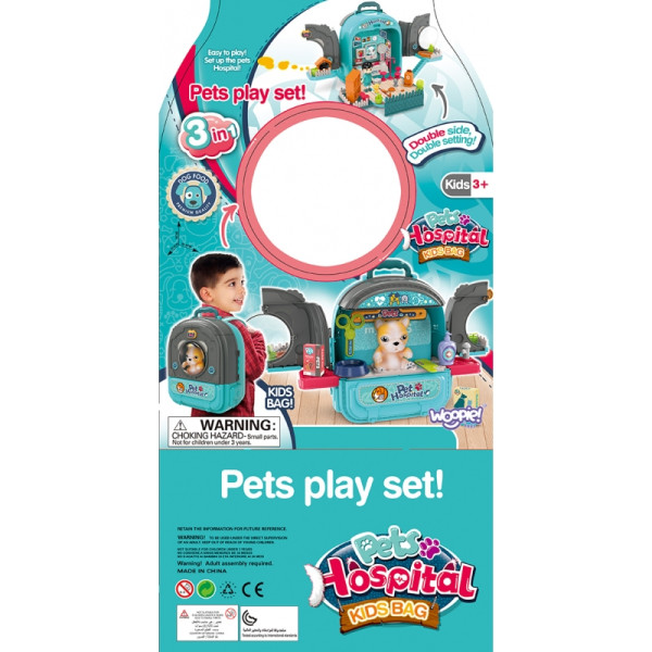 WOOPIE Little Vet Set 3in1 namas kuprinėje šunyje WOOPIE Little Vet Set 3in1 namas kuprinėje šunyje