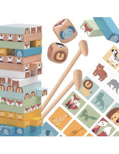 TOOKY TOY "Wobbling Tower" Gyvūnų arkadinis žaidimas 82 el.