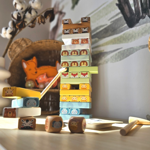 TOOKY TOY Игра на ловкость "Наклоняющаяся башня" Животные 82 шт. TOOKY TOY Игра на ловкость "Наклоняющаяся башня" Животные 82 шт.