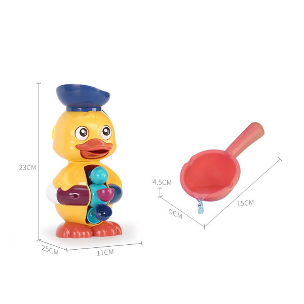 Игрушка для купания "Утенок Вупи Бэби" с вращающимся колесом и переливом