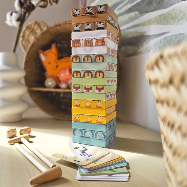 TOOKY TOY Gra Zręcznościowa "Chwiejąca się Wieża" Zwierzęta 82 el. TOOKY TOY Gra Zręcznościowa "Chwiejąca się Wieża" Zwierzęta 82 el.