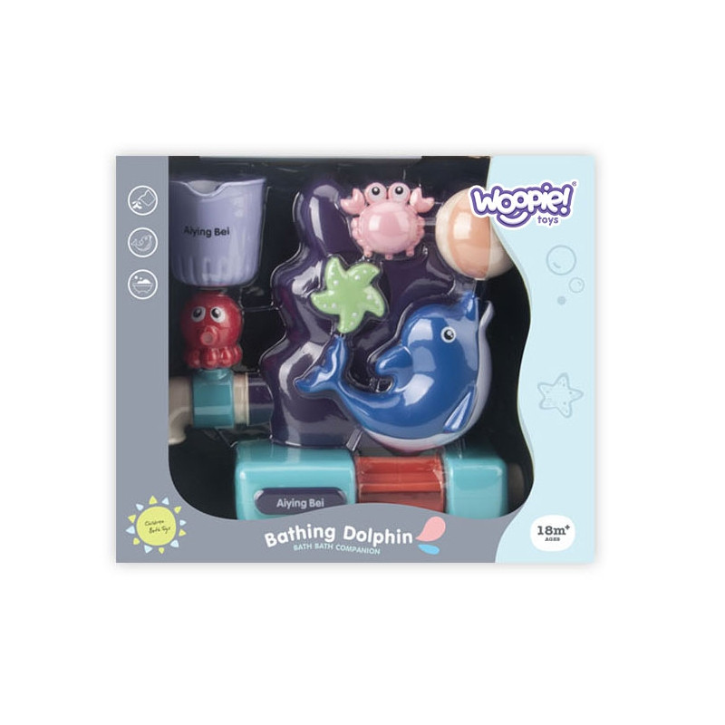WOOPIE BABY Игрушка для ванны, кран-перелив, фонтан, водопад, дельфин