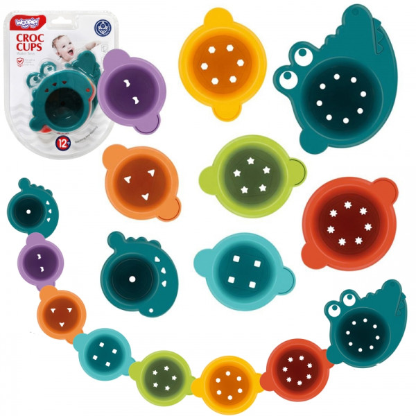 WOOPIE BABY Vonios žaislas Perpildymo puodeliai Krokodilas