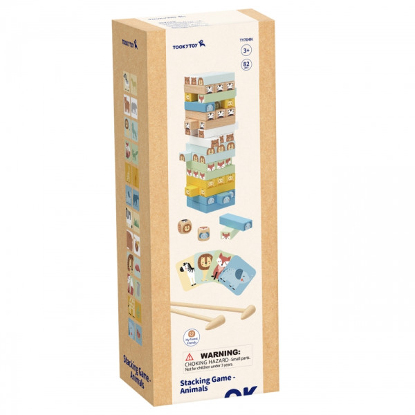 TOOKY TOY Игра на ловкость "Наклоняющаяся башня" Животные 82 шт. TOOKY TOY Игра на ловкость "Наклоняющаяся башня" Животные 82 шт.