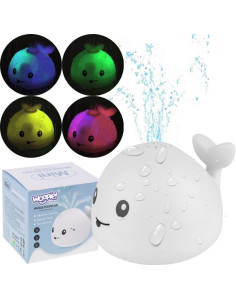 WOOPIE BABY Vonios žaislas Banginis Squirting Vandens LED fontanas