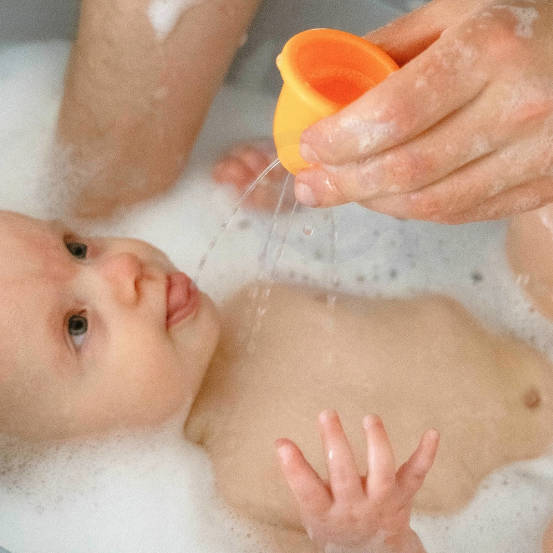 WOOPIE BABY vonios žaislų puodelis + antis + muilo dozatoriaus rinkinys