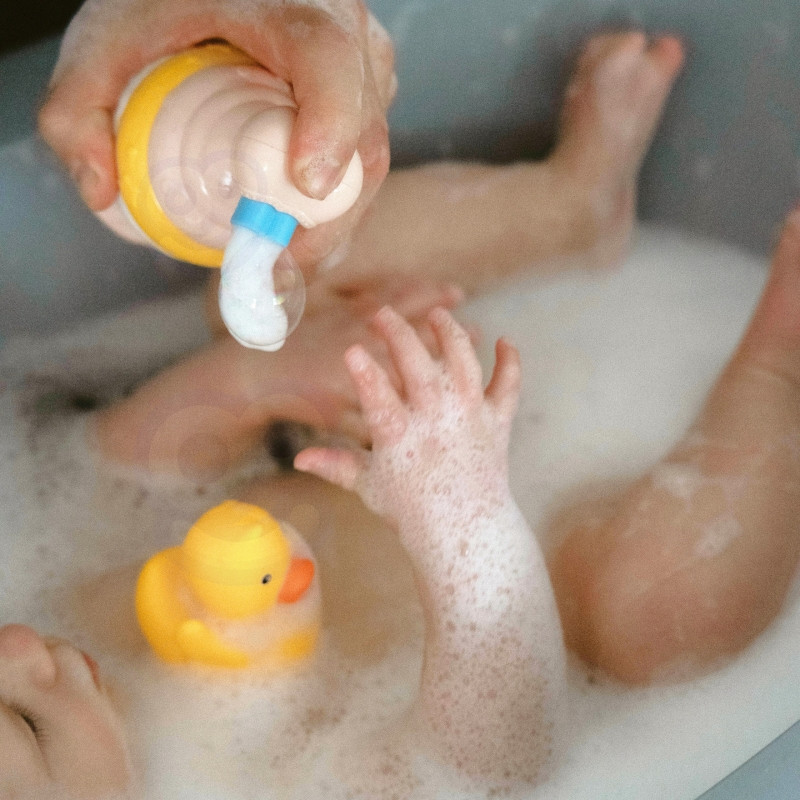 WOOPIE BABY vonios žaislų puodelis + antis + muilo dozatoriaus rinkinys