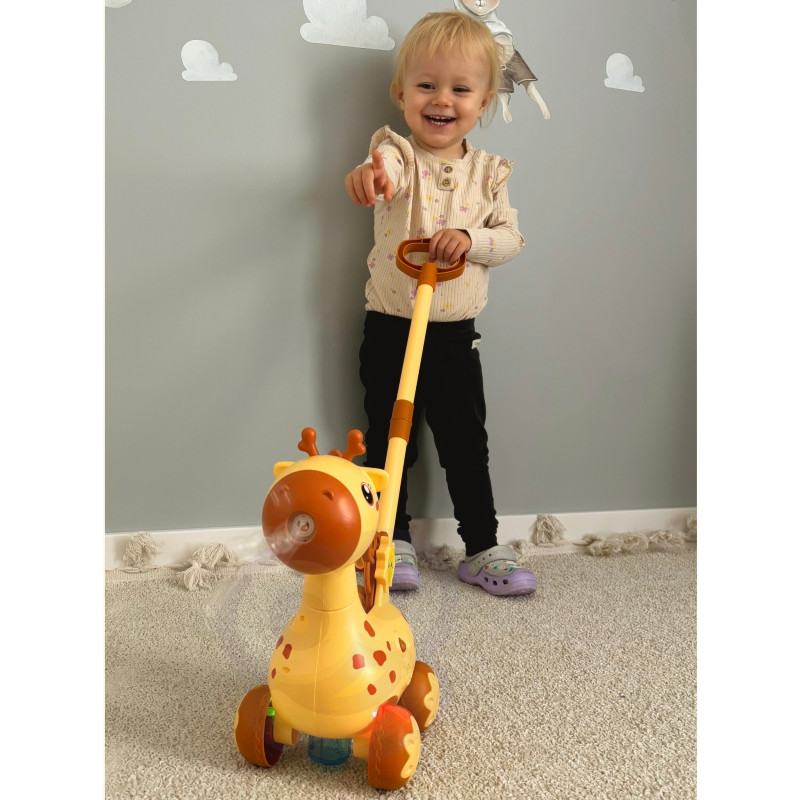 WOOPIE Pusher Giraffe 2in1 muilo burbulų mašina vaikams