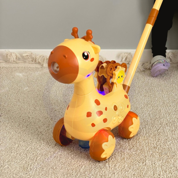WOOPIE Pusher Giraffe 2in1 muilo burbulų mašina vaikams