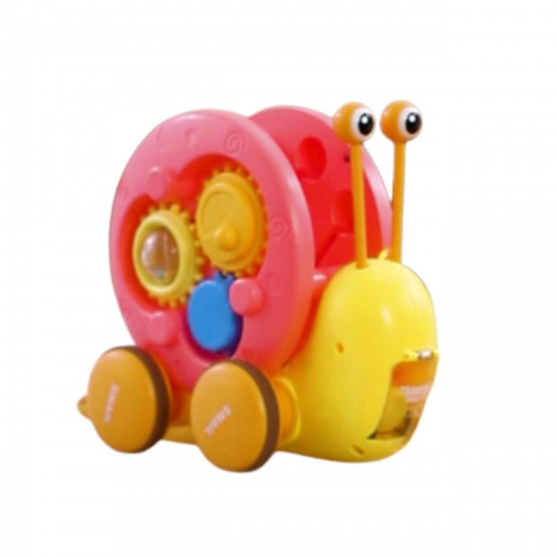 WOOPIE 4-in-1 Pull-Along Snail, Cymbals, Sensory Gears, Launcher + Small Car