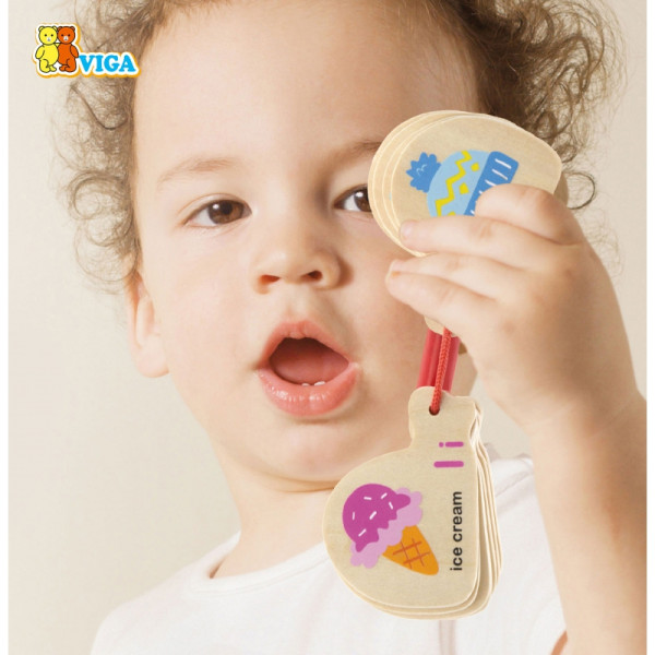 VIGA medinė Montessori abėcėlė ir anglų kalbos brošiūra