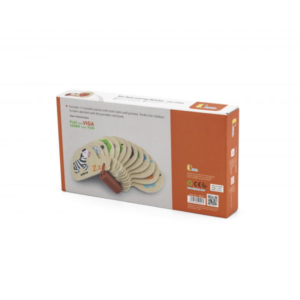 VIGA medinė Montessori abėcėlė ir anglų kalbos brošiūra