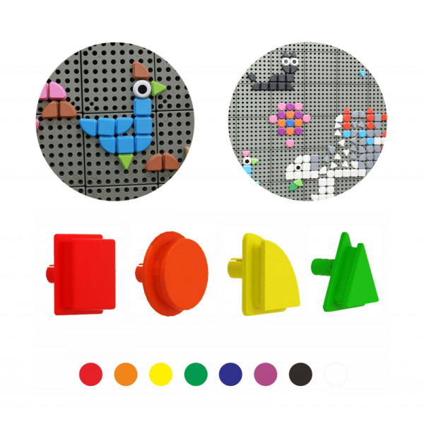 Набор MASTERKIDZ из 64 геометрических колышков для STEM-досок