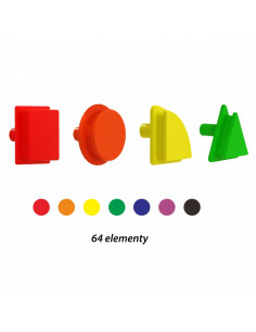 MASTERKIDZ geometrinių figūrų kaiščių rinkinys 64vnt STEM lentoms 2