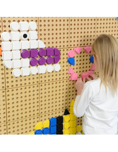 MASTERKIDZ geometrinių figūrų kaiščių rinkinys 64vnt STEM lentoms 2