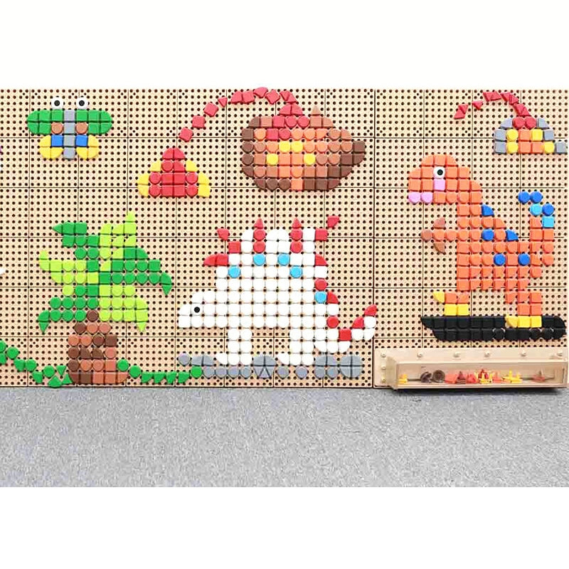 MASTERKIDZ geometrinių figūrų kaiščių rinkinys 64vnt STEM lentoms