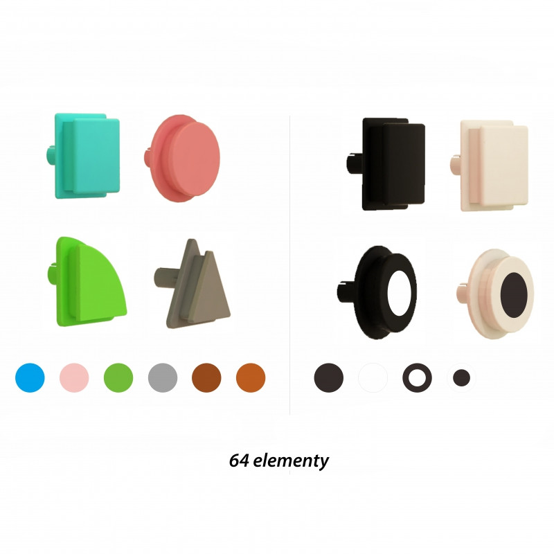 MASTERKIDZ Set of 64 Geometric Shaped Pegs for STEM Boards