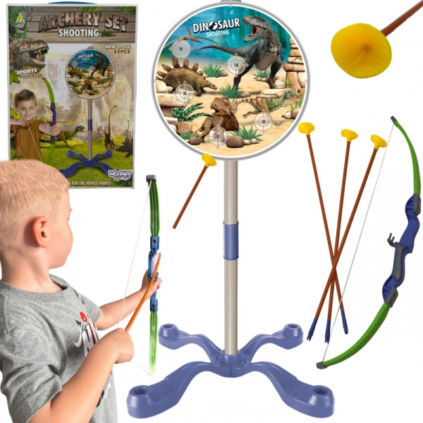 WOOPIE Little Archer Set Dinozaurų lanko strėlių skydas 32 vnt. WOOPIE Little Archer Set Dinozaurų lanko strėlių skydas 32 vnt.