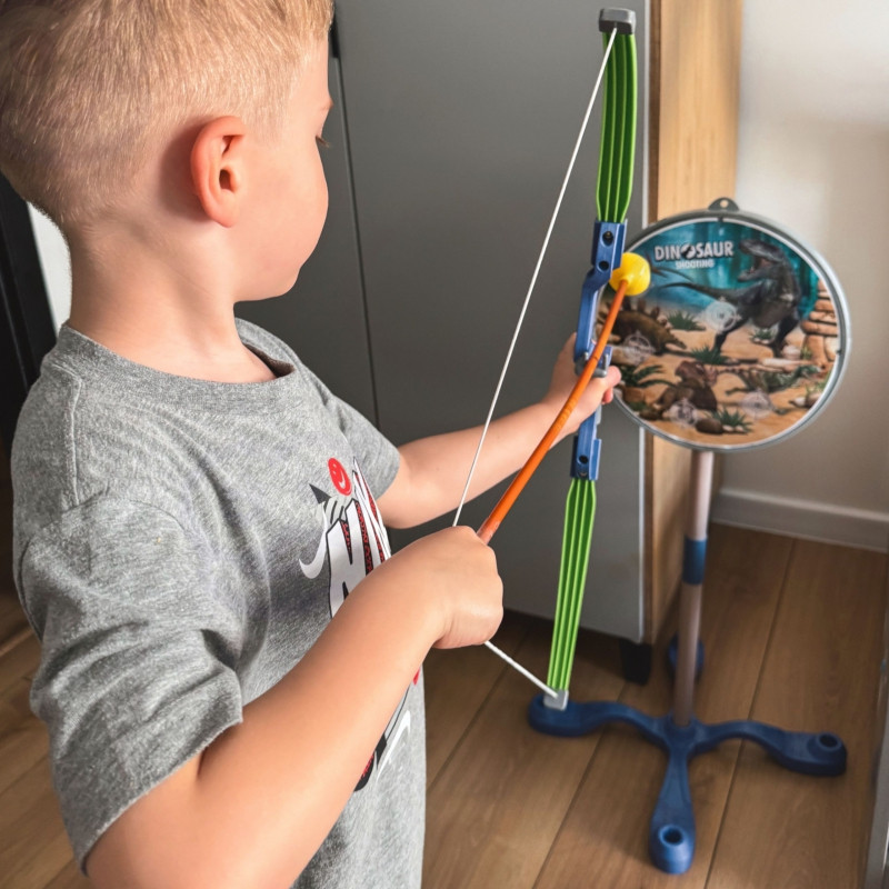 WOOPIE Little Archer Set Dinozaurų lanko strėlių skydas 32 vnt.