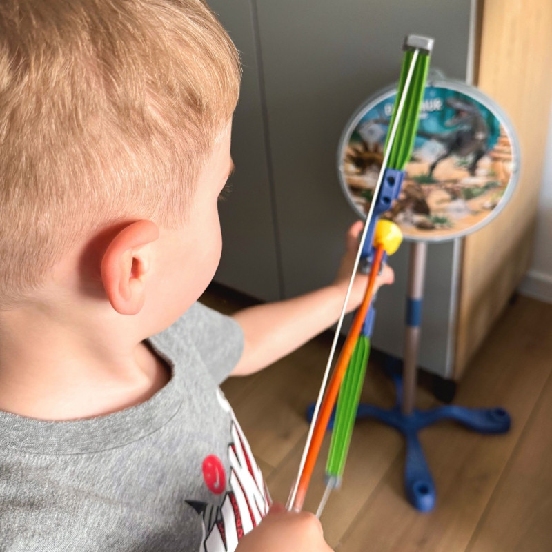 WOOPIE Little Archer Set Dinozaurų lanko strėlių skydas 32 vnt.