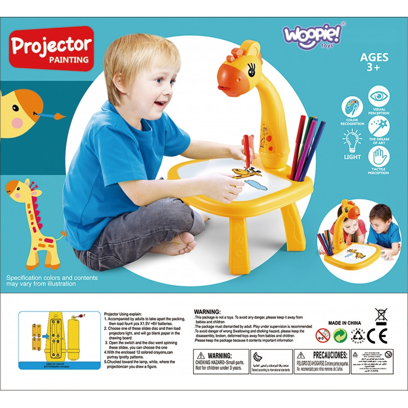 WOOPIE piešimo lentos projektorius žirafa + žymekliai