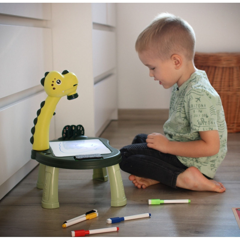 WOOPIE piešimo lentos projektorius dinozauras 24 modeliai + 2 žaidimai