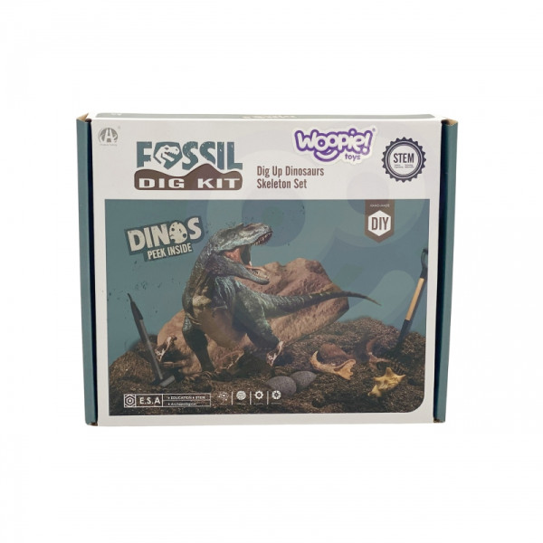 WOOPIE dinozaurų kasinėjimas 6 atsitiktinės dinozaurų skeleto figūrėlės WOOPIE dinozaurų kasinėjimas 6 atsitiktinės dinozaurų skeleto figūrėlės