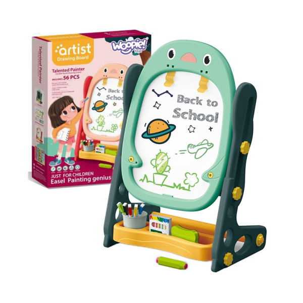 WOOPIE Двусторонняя магнитная доска для рисования и изучения цифр и букв 56 шт.