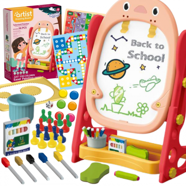 WOOPIE dvipusė magnetinė lenta skaičiams ir raidėms piešti ir mokytis 56 vnt.