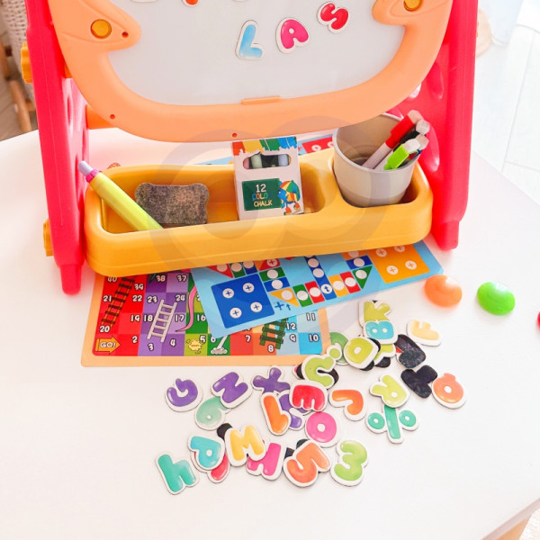 WOOPIE dvipusė magnetinė lenta skaičiams ir raidėms piešti ir mokytis 56 vnt.