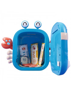 Электронная копилка-сейф-банкомат WOOPIE с PIN-кодом, рюкзак-краб, синий 2